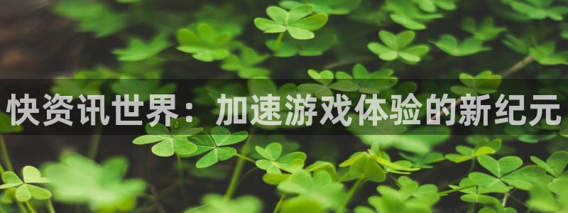 蓝冠娱乐平台登陆：快资讯世界：加速游戏体验的新纪元