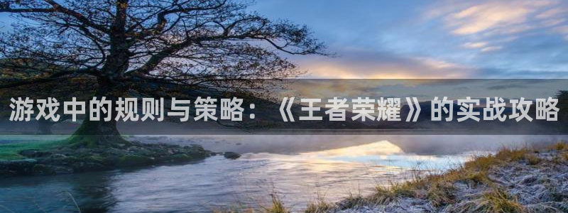 蓝冠娱乐下载：游戏中的规则与策略：《王者荣耀》的实战攻略